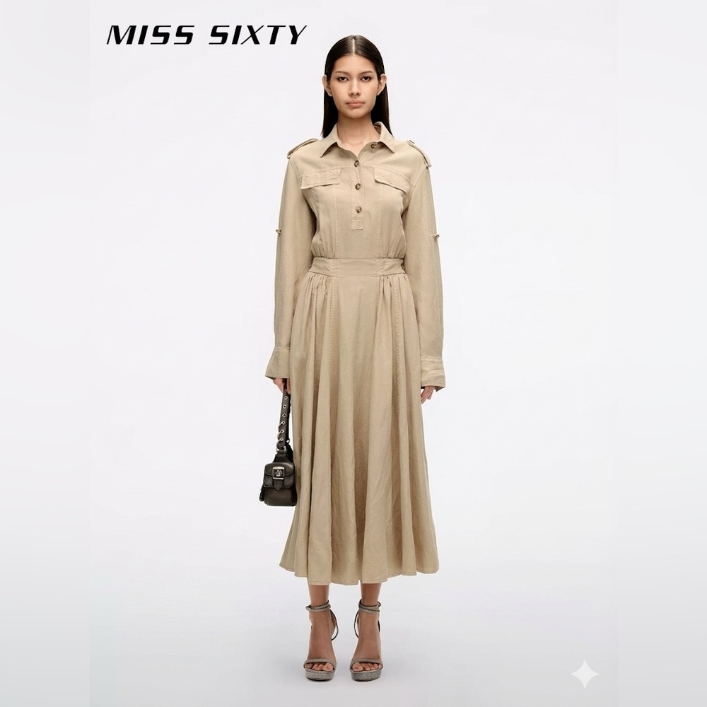 Miss Sixty KHAKI LYOCELL DENIM DRESS